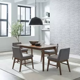 Smart Living Satin Walnut 75" Extendable Rectangular Dining Room Set