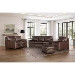 Dawson Brown Chestnut Leather Living Room Set