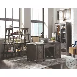 Sutton Place Weathered Charcoal Executive Home Office Set
