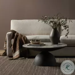 Corbett River Grey Marble Round Occassional Table Set