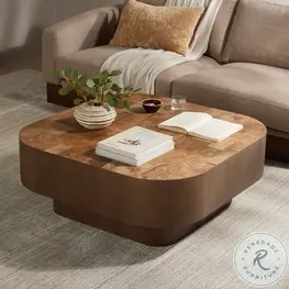 Blanco Warm Umber Burl Square Occassional Table Set
