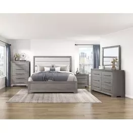 Owen Gray Upholstered Panel Bedroom Set