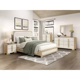 Sterling Natural and White Panel Bedroom Set