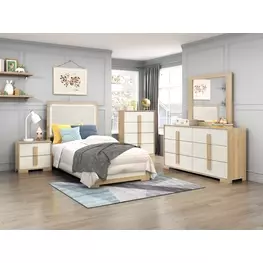 Sterling Natural and White Youth Panel Bedroom Set