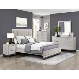 Westport White Oak and Gray Upholstered Platform Bedroom Set