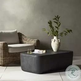 Basil Aged Grey Rectangular Outdoor Occassional Table Set