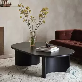 Paden Aged Black Acacia Oval Occassional Table Set