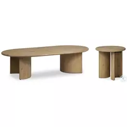 Paden Worn Oak Veneer Oval Occassional Table Set