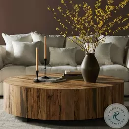 Hudson Spalted Primavera Large Round Occassional Table Set