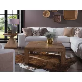 Barnaby Brown and Champagne Bronze Square Occassional Table Set
