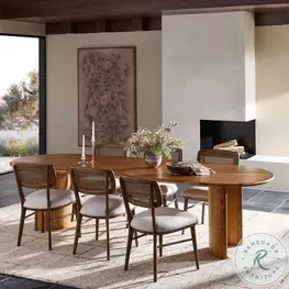 Paden Sandy Acacia Oval Dining Room Set