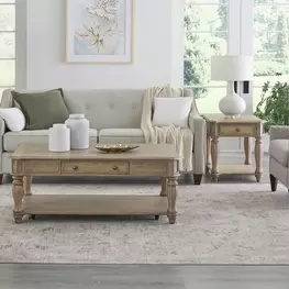 Magnolia Manor Weathered Bisque Rectangular Occasional Table Set