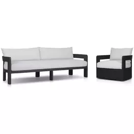 Jackson Alessi Linen Upholstered Outdoor Metal Living Room Set