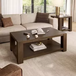 Brownstone Chocolate Brown Rectangular Occasional Tabe Set