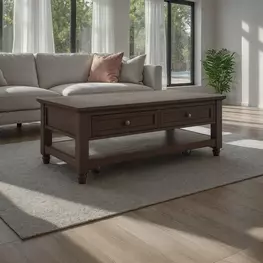 Brentwood Arbor Oak Rectangular Occasional Table Set with 2 Drawers