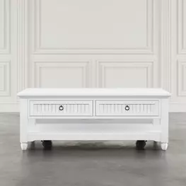 Westport White Rectangular Occasional Table Set with Storage