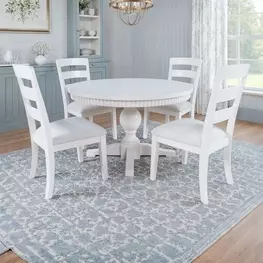 Westport White 66" Extendable Oval Dining Room Set