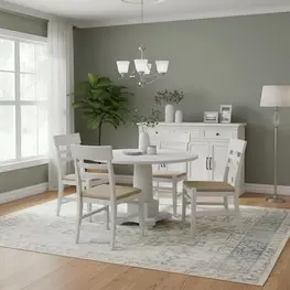 Hampton White Round Dining Room Set