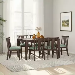 West End Saddle Brown Extendable Rectangular Butterfly Leaf Dining Room Set