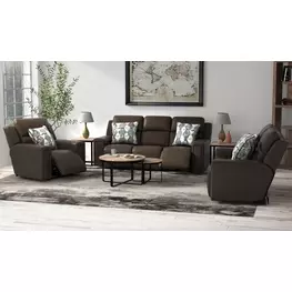 Arezzo Chocolate Power Headrest Power Reclining Living Room Set