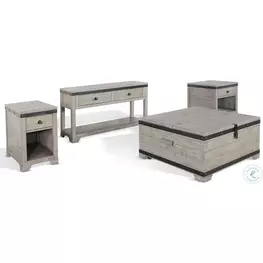 Sagewyn Alpine Gray Mahogany Wood Square Occassional Table Set