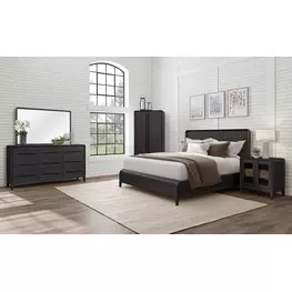 Aurora Peppercorn Waterfall Panel Bedroom Set