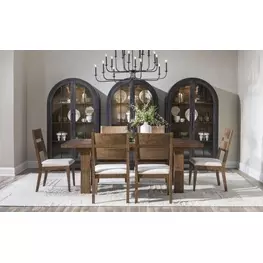 Artisans Place Vintage Pine and Ironwood 106" Extendable Rectangular Dining Room Set