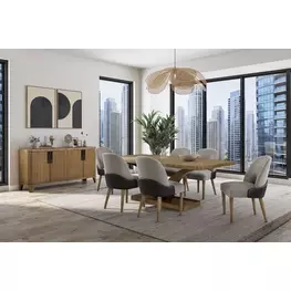 Blue Mallee Brown and Black 84" Rectangular Dining Room Set