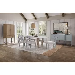 Wilmington Sand Pillar Trestle Extendable Dining Room Set