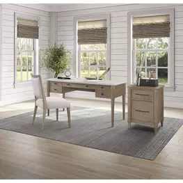 Wilmington Sand 5 Drawer Home Office Set