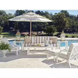 Island Classic White and Brown Outdoor Living Room Set