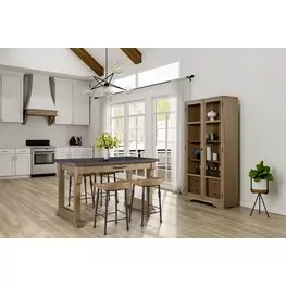 Magnolia Cashew and Gray Kitchen Island Diningroom Set