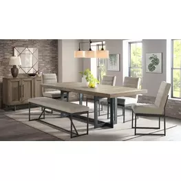 Eden Rustic Dune and Black Extendable Rectangular Dining Room Set