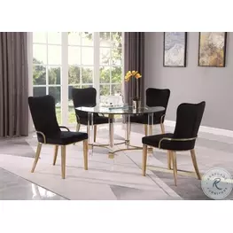 4038 Clear Glass And Gold Dining Room Set