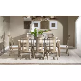 Melrose Cloud White and Desert Oak 74" Rectangular Dining Room Set