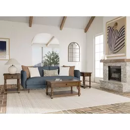 Eastlake Whiskey Oak Rectangular Lift Top Occassional Table Set