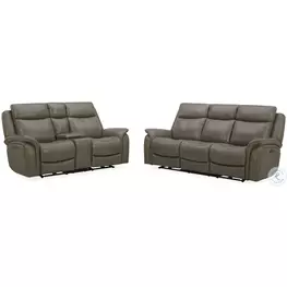 Grant Liverpool Cobblestone Leather Power Headrest Reclining Living Room Set