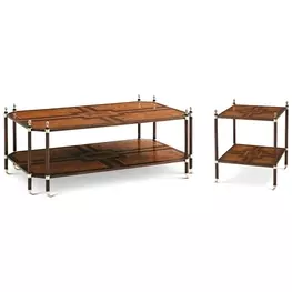 English Cabinet Maker Completon Rectangular Regency Tiers Occasional Table Set
