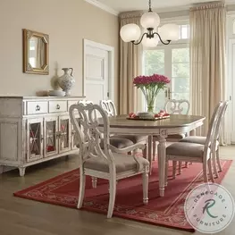 Westvale Fossil and Parchment Extendable Round Dining Room Set