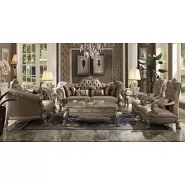Dresden Brown Living Room Set with Nailhead Trim