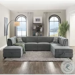 Bois Gray Velvet Modular Large Sectional