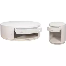 Vero White Round Occasional Table Set