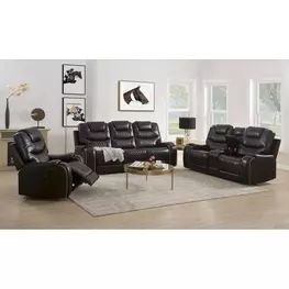 Braylon Brown Reclining Living Room Set with Nailhead Trim