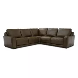 Blake Venetian Honey Leather Modular Dual Power Zero Wall Reclining Sectional