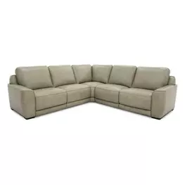 Blake Sophia Oatmeal Leather Modular Dual Power Zero Wall Reclining Sectional