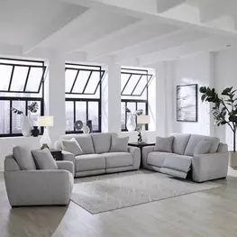Weston Estero Smoke Dual Power Zero Wall Reclining Living Room Set with Power Headrest and USB Charging