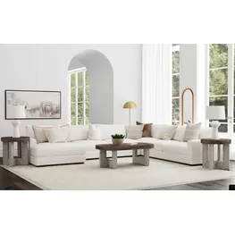 Nova Cerused Charcoal Rectangular Occasional Table Set