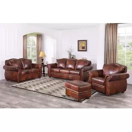 Ardentia Marco Leather Upholstered Living Room Set with Nailhead Trim