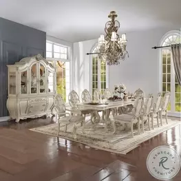 Ragenardus Antique White Extendable Rectangular Dining Room Set