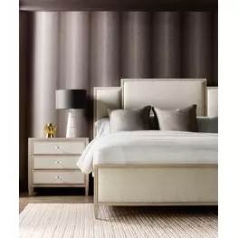 Melange Beige Upholstered Panel Bedroom Set